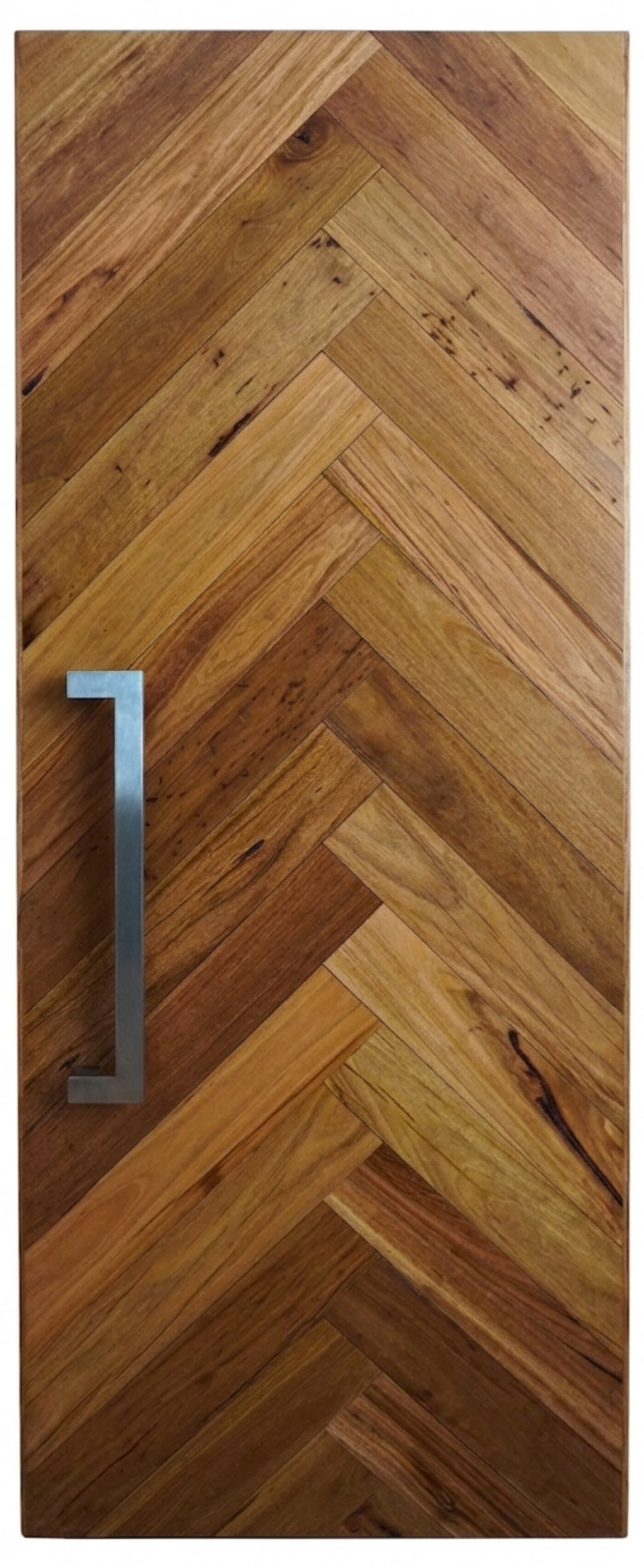 BONE herringbone pattern architectural entrance door, Australian Chestnut