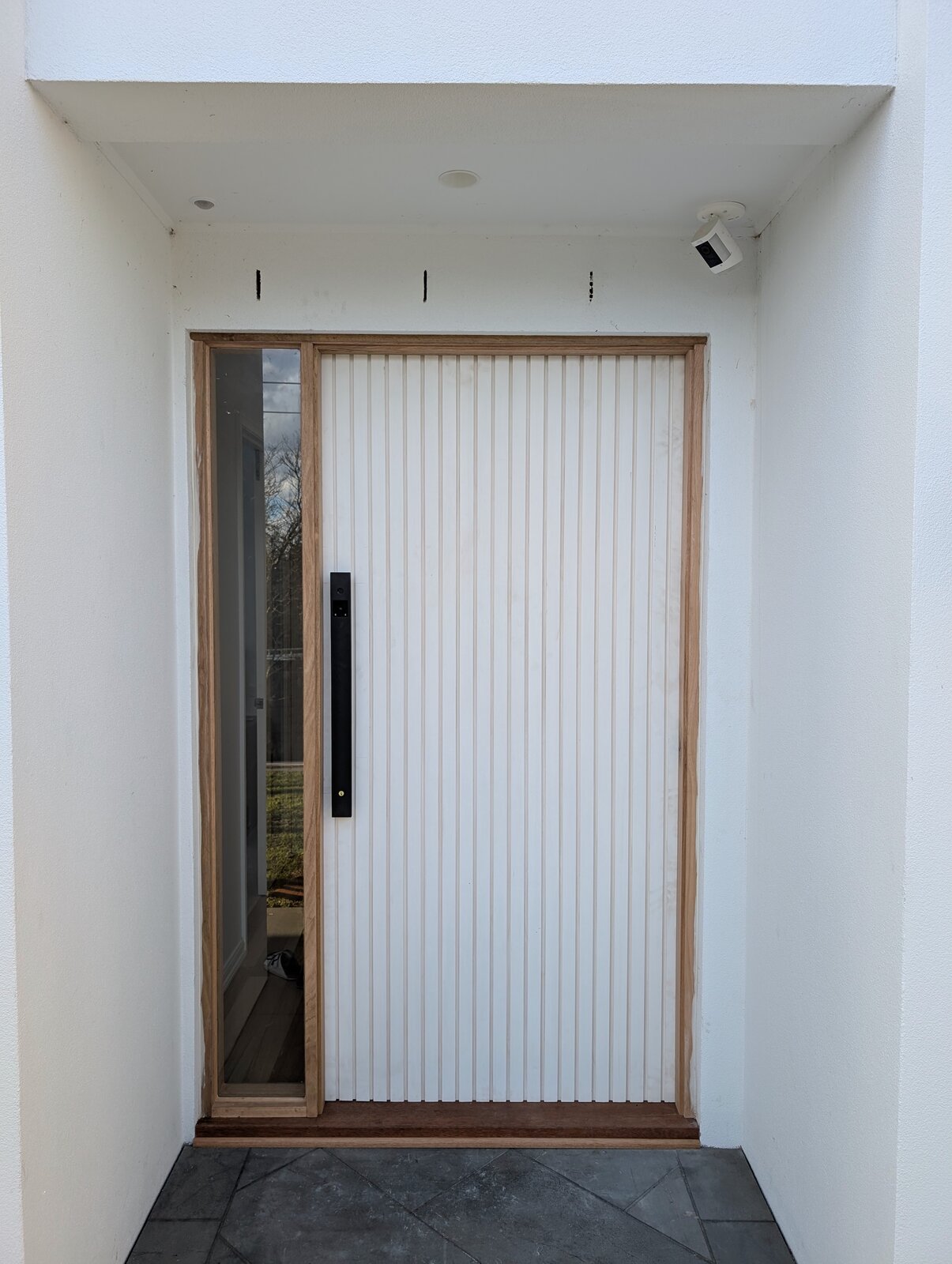 Black Rock batten door — installed view