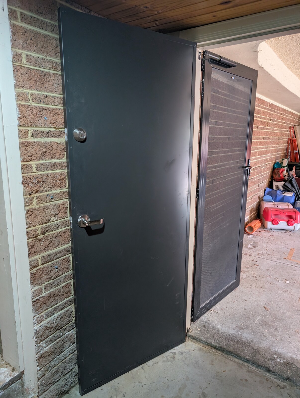 StormBloc Monument black external door installed at Chadstone